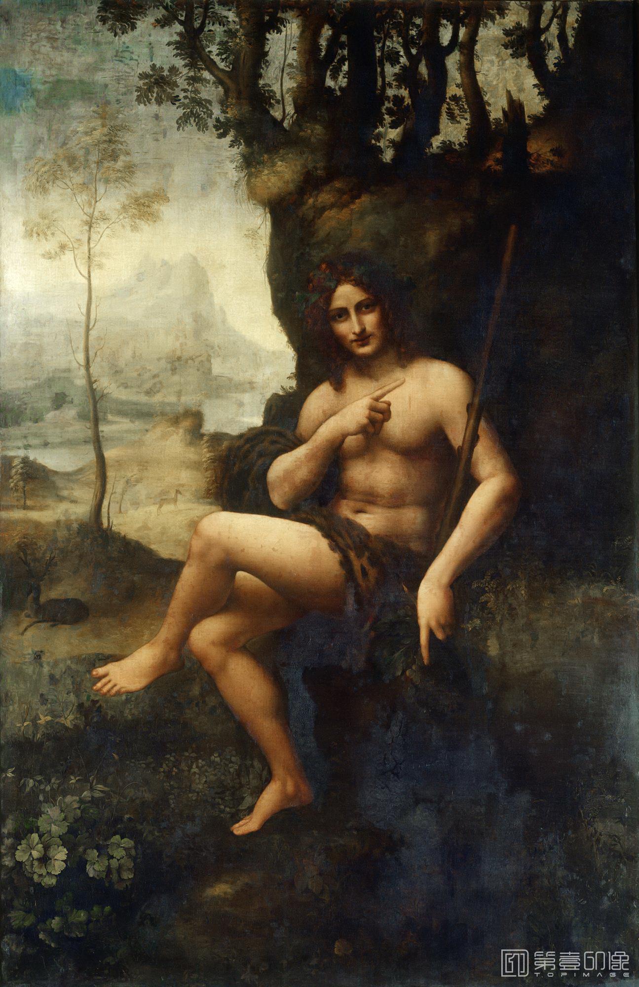 油画-卢浮宫-Leonardo da VinciSaint John (Bacchus)-1227